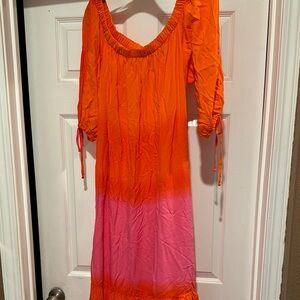 Vibrant Orange and Pink Dress